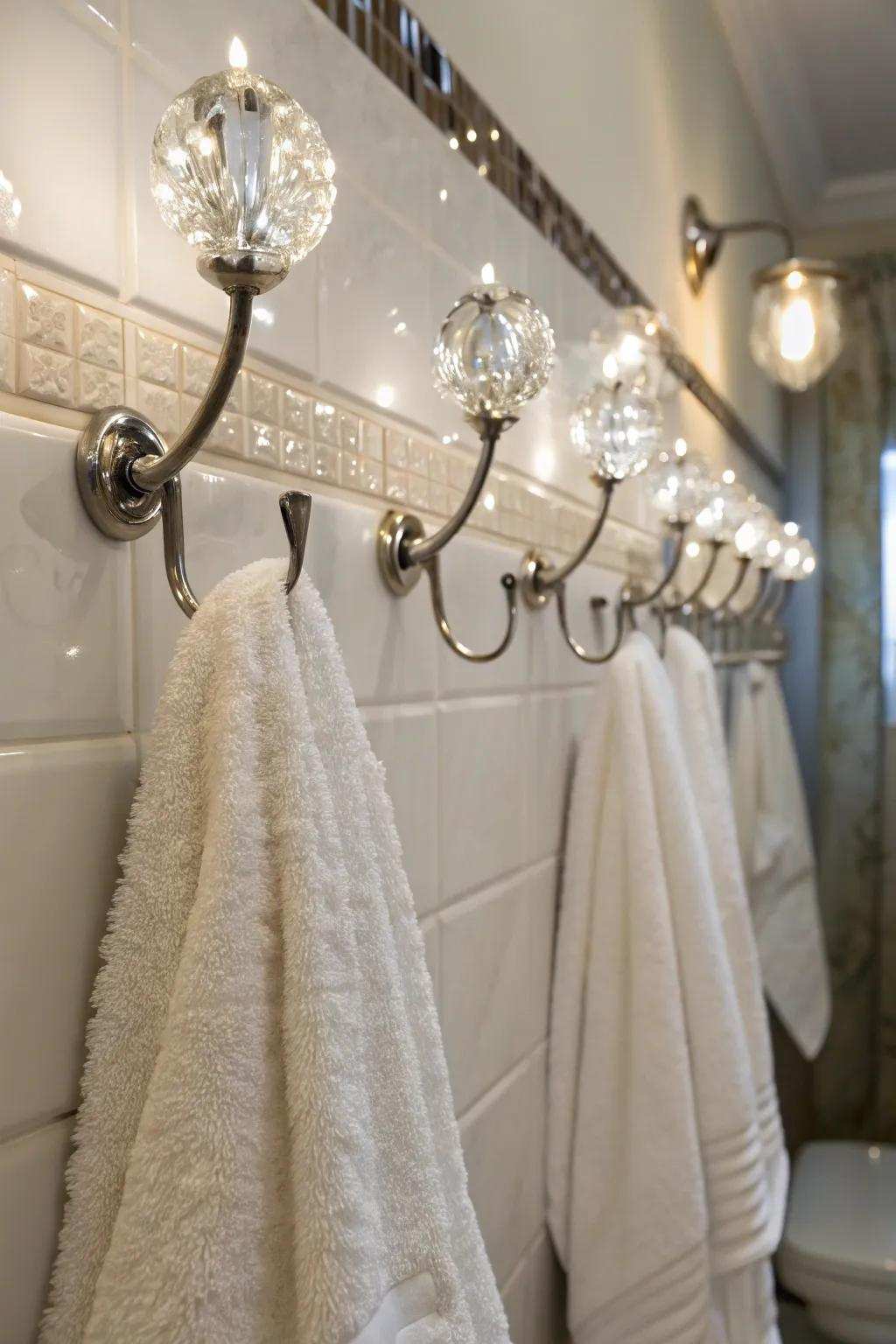Gem hangers introduce sparkle and luxury.