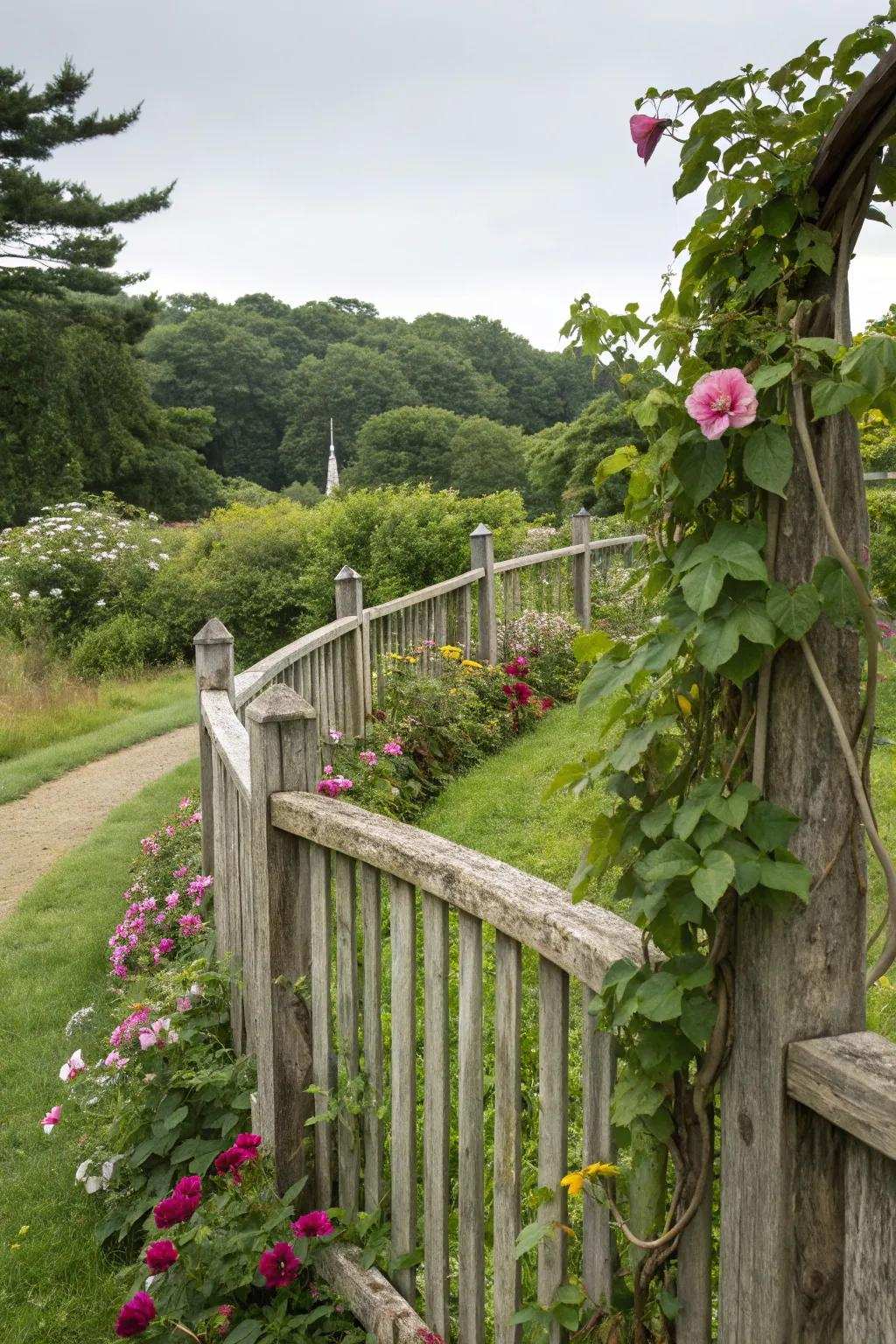 Gentle bends impart a dynamic nuance to fence layout.