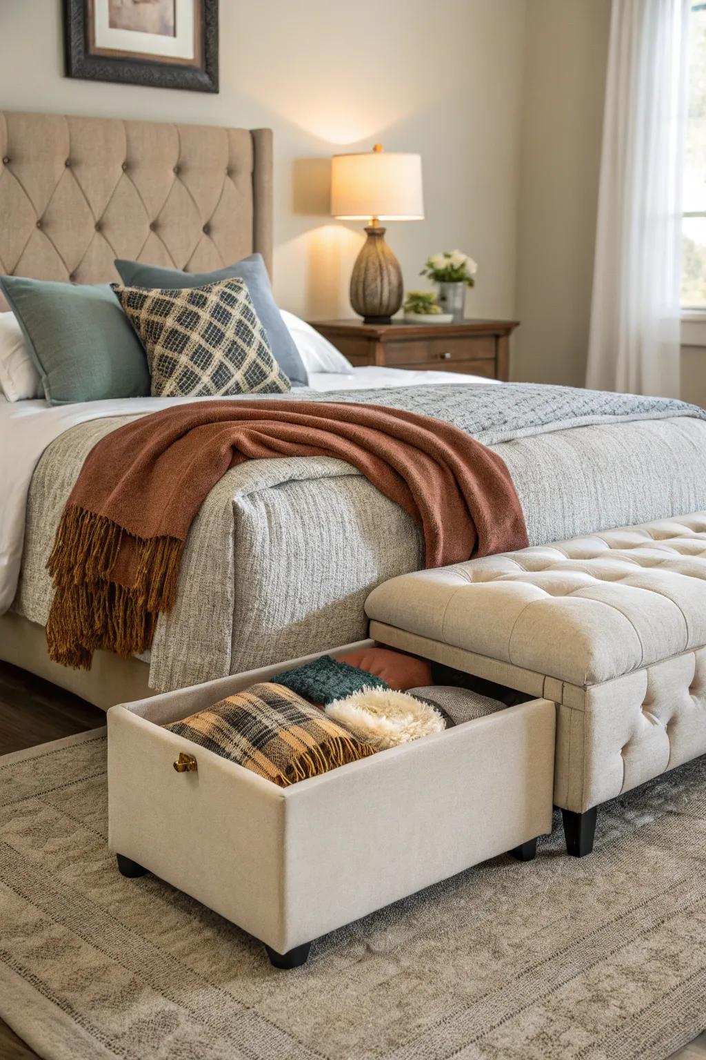 Get double the utility with a storage bench.