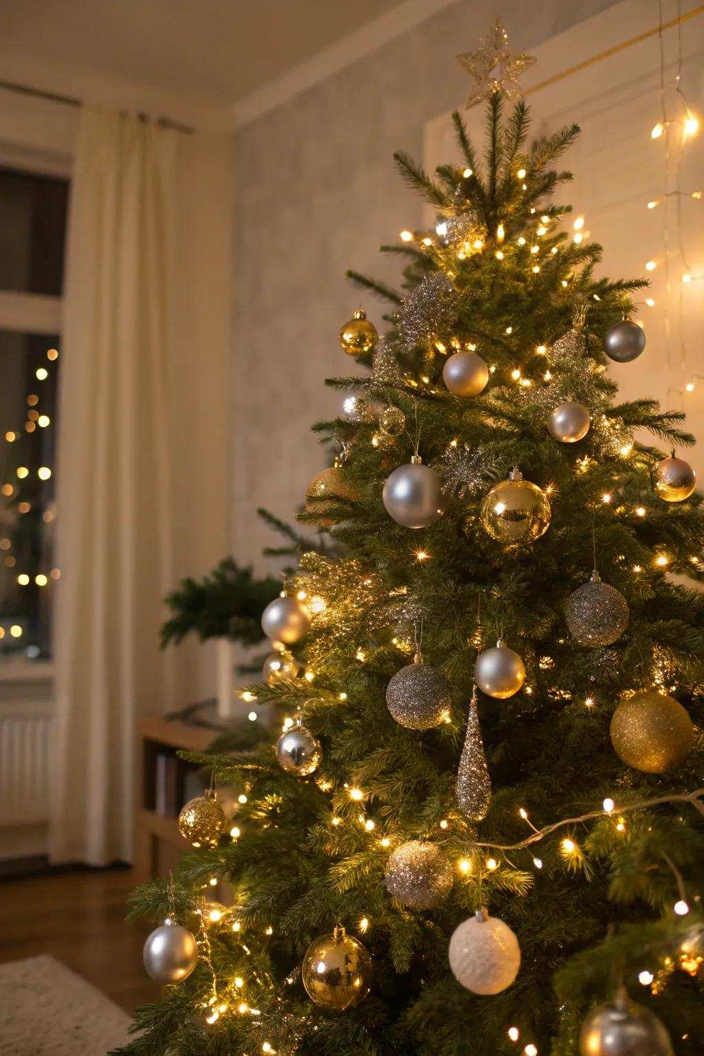 Gilded and argent lights fashion an enchanting radiance.