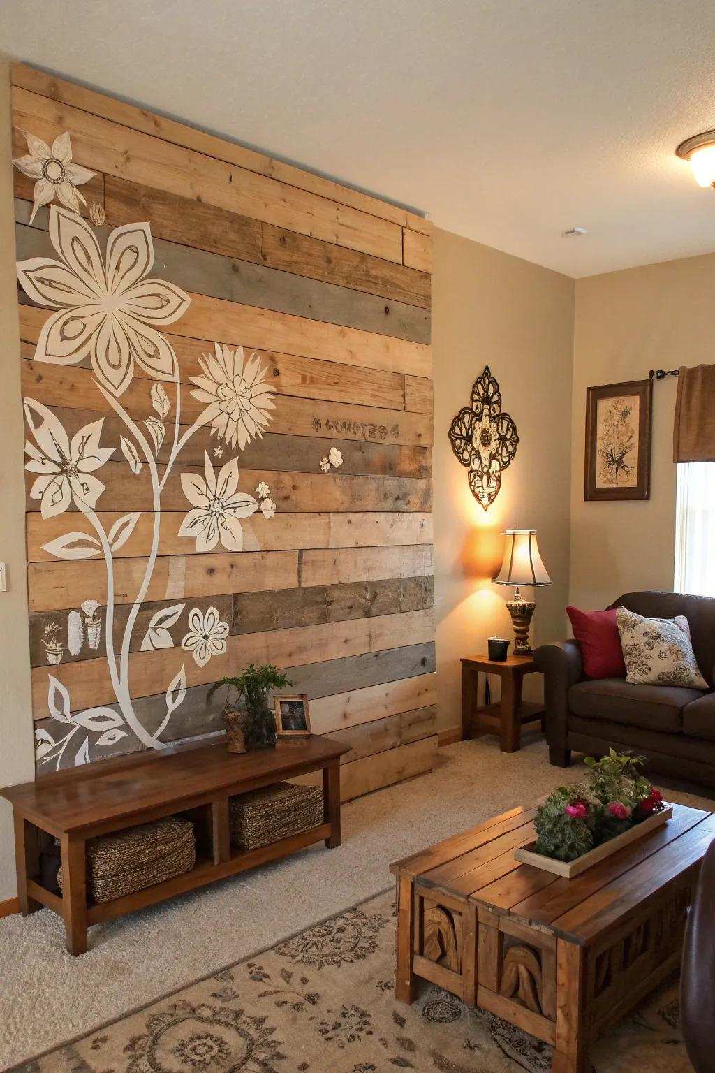 Give your walls character with country-style skid art.