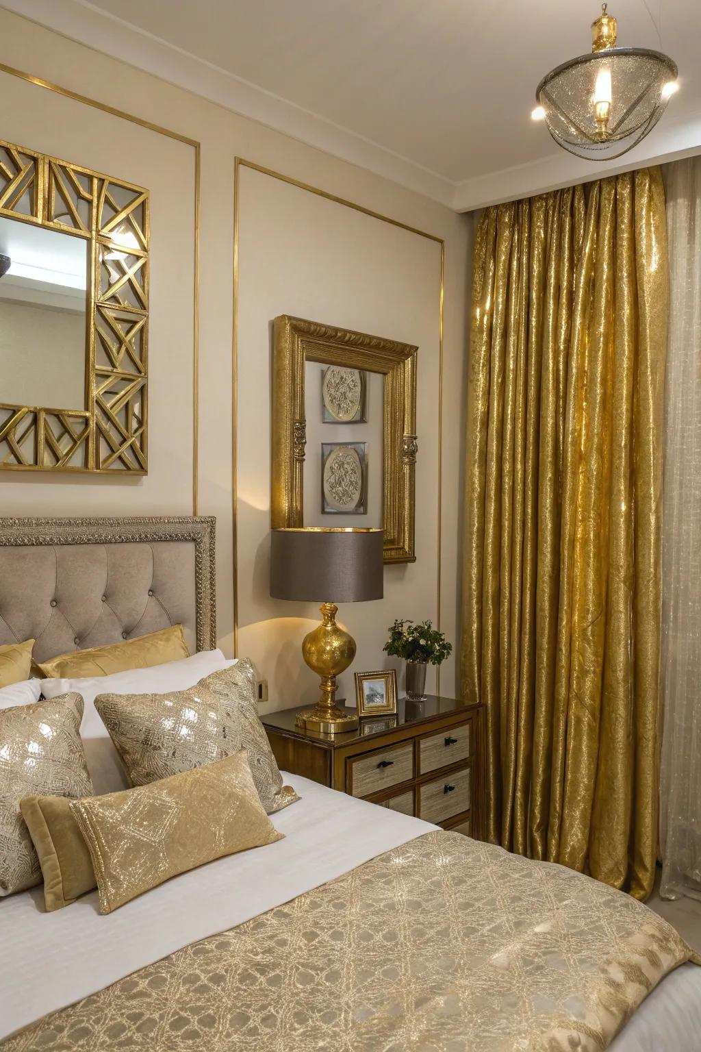 Glamour through Metallic accents.