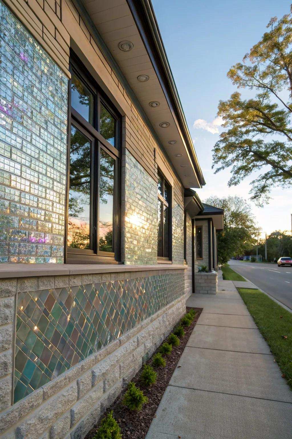 Glass inlay cladding adds sophistication and luxury.