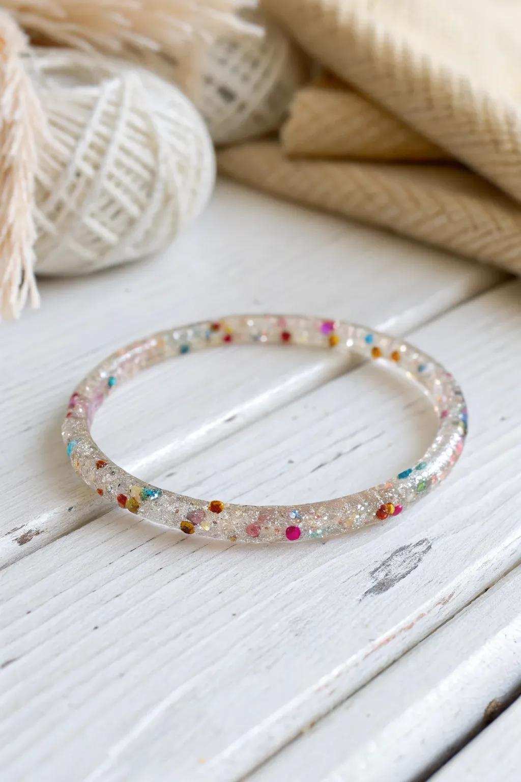 Glisten and shine using handmade sparkle tube bracelets — a magical accent for small wrists!