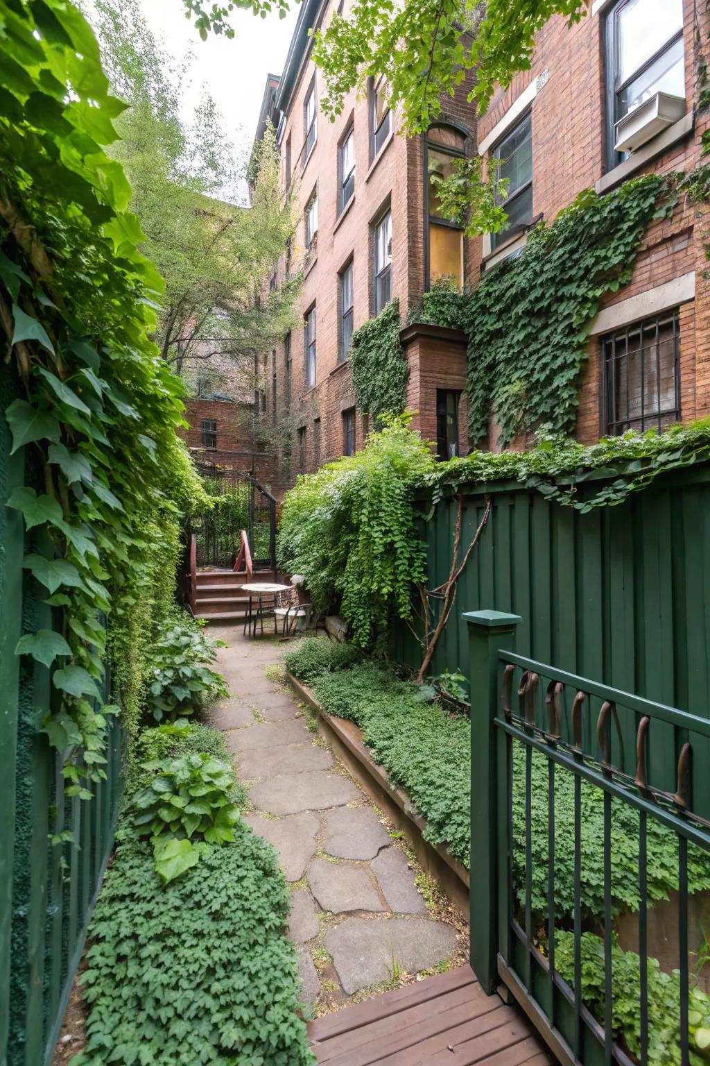 Green screens ensure privacy while enriching the backyard's natural beauty.