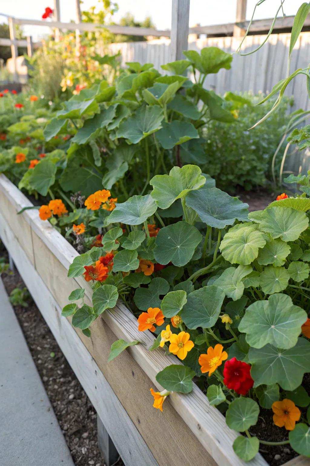 Green sticks and painted petals, a radiant and shielding confluence.
