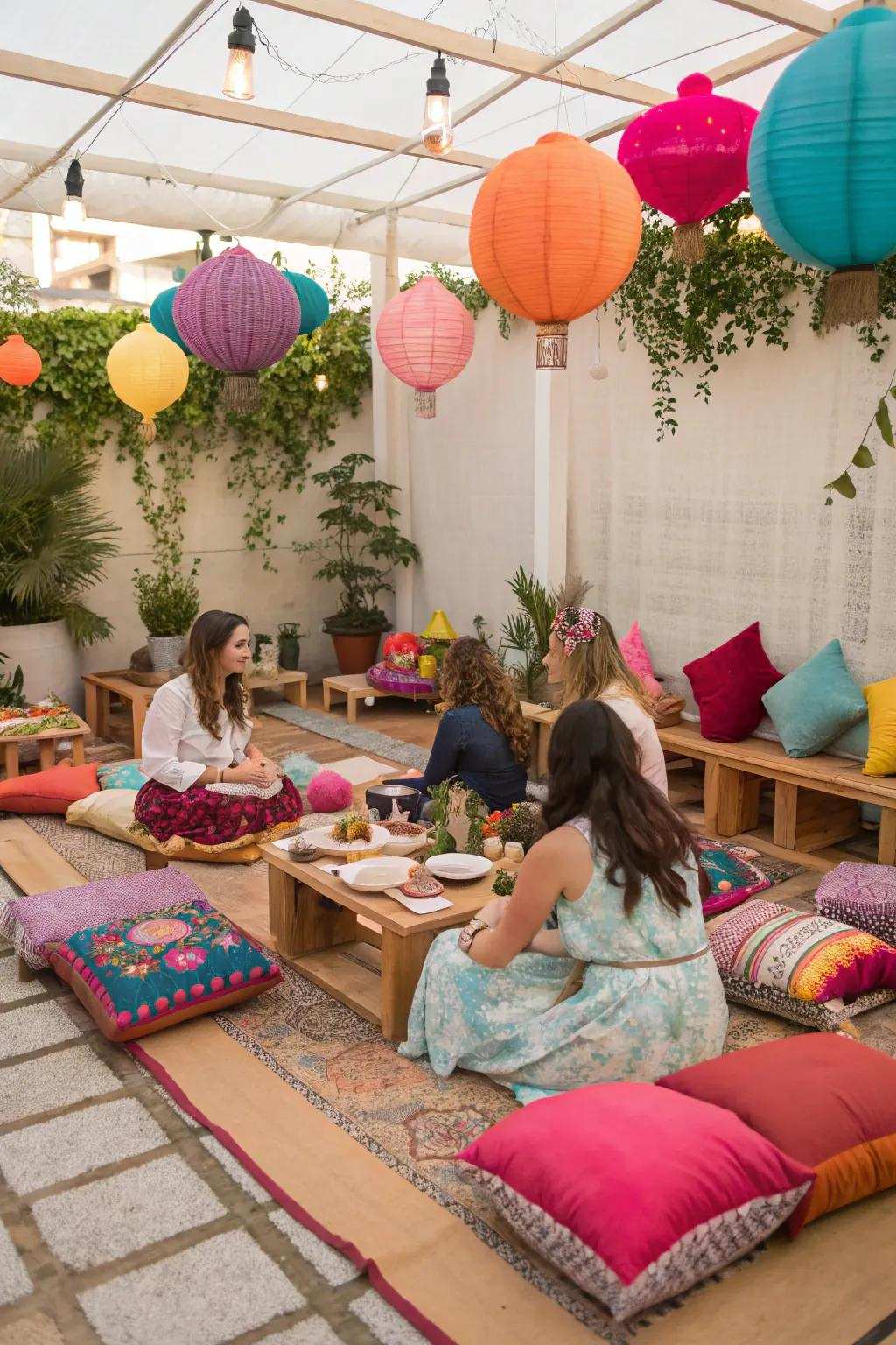 Ground-level seating delivers a comfortable and welcoming space.
