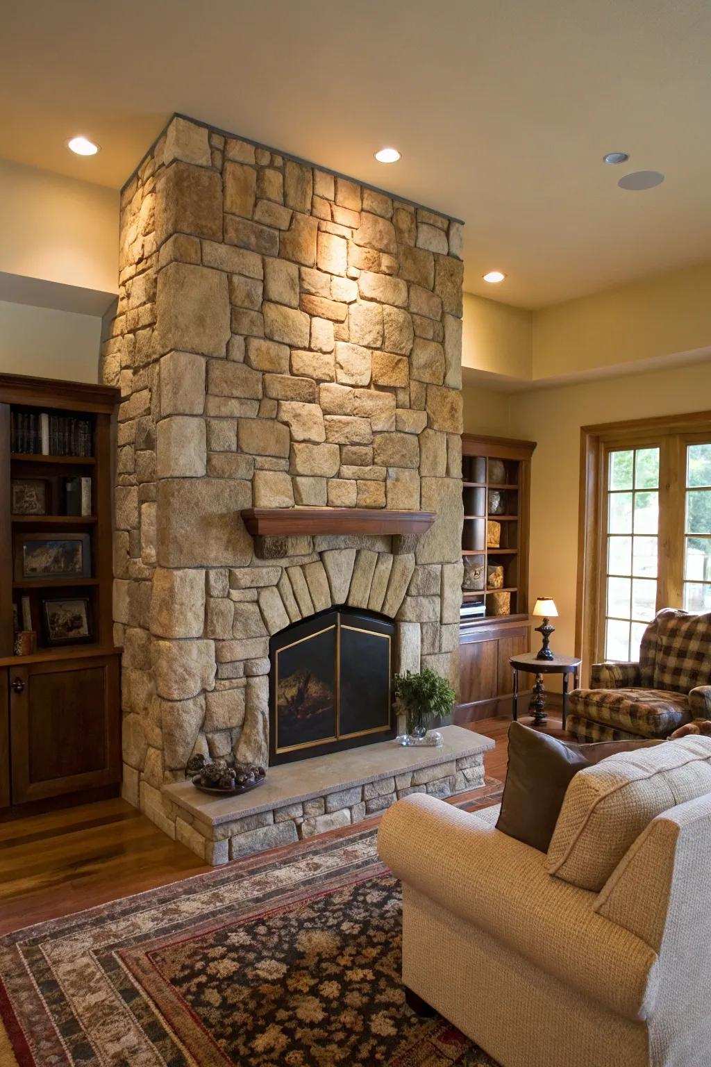 Ground your space with raw stone.