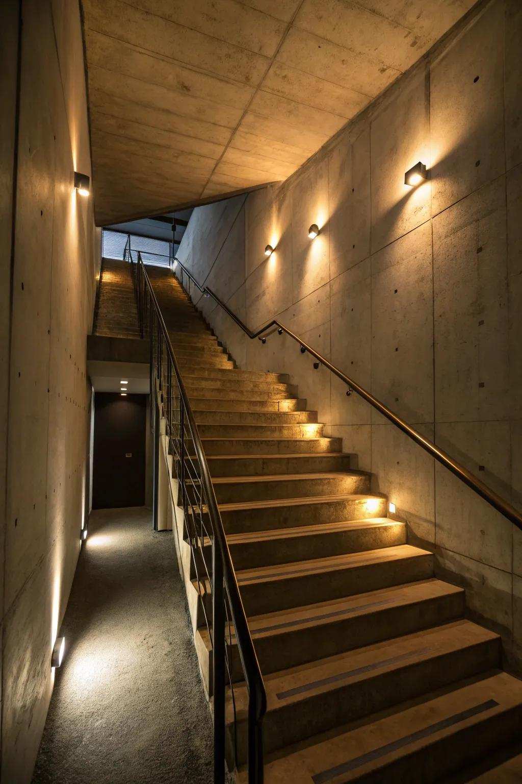 Guide your steps with rail lights.