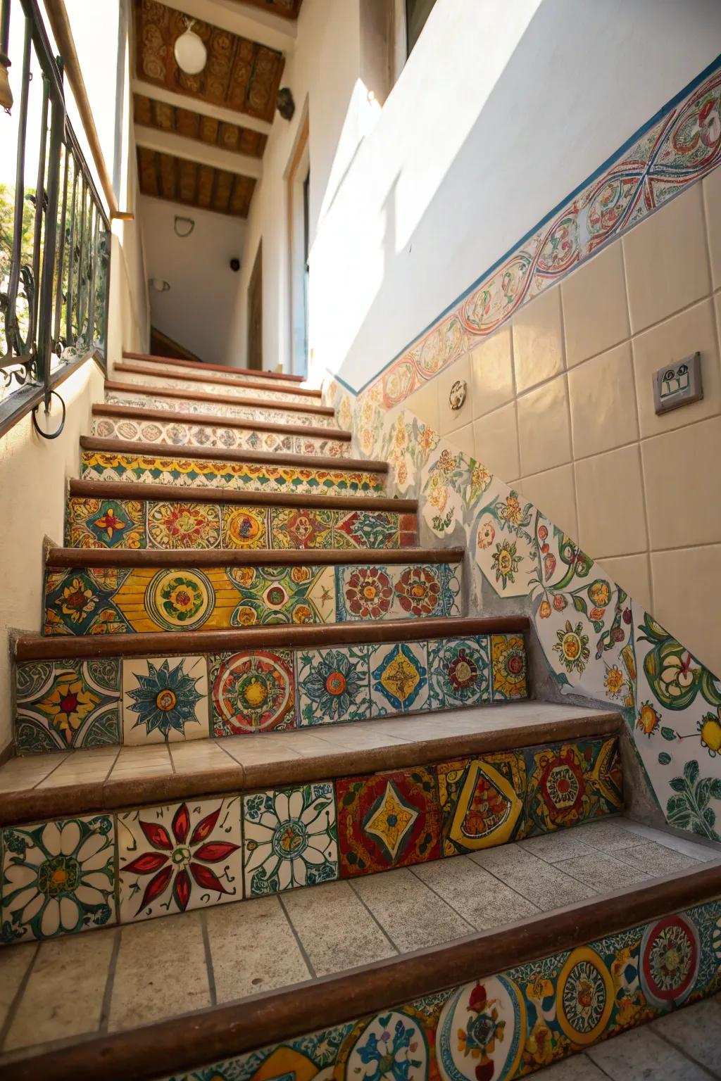 Handmade tiled highlights add color and uniqueness to your house.
