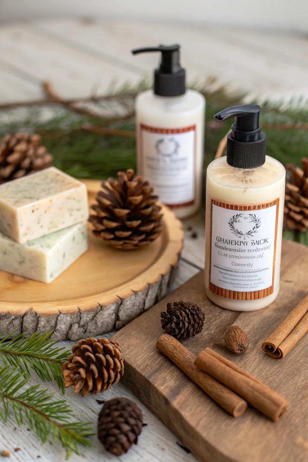 Holiday-fragranced hand cleansers for a celebratory aroma