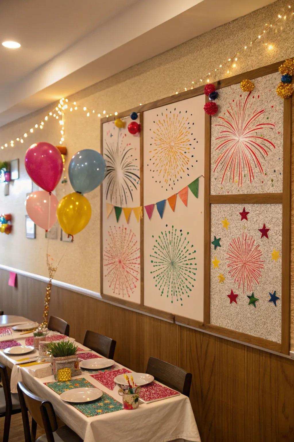 Homemade fireworks show for a dazzling effect.