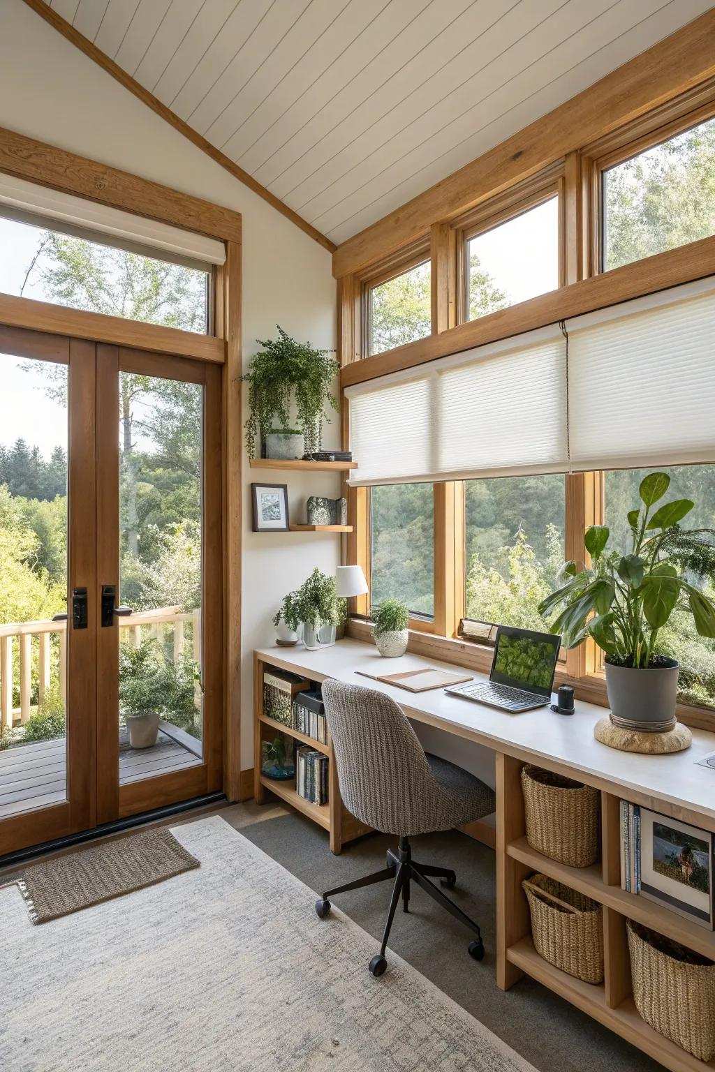 Honeycomb dressings combine style with energy efficiency for casement windows.