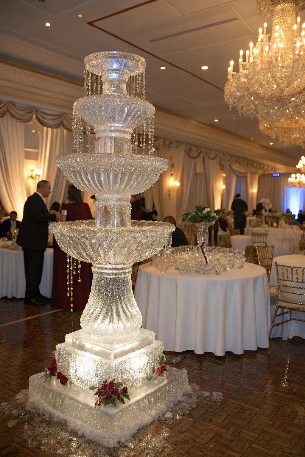 Ice carvings infuse a lavish component into your decorations.