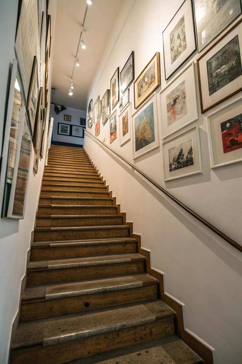 Ideal alignment enhances the aesthetic progression of the staircase.