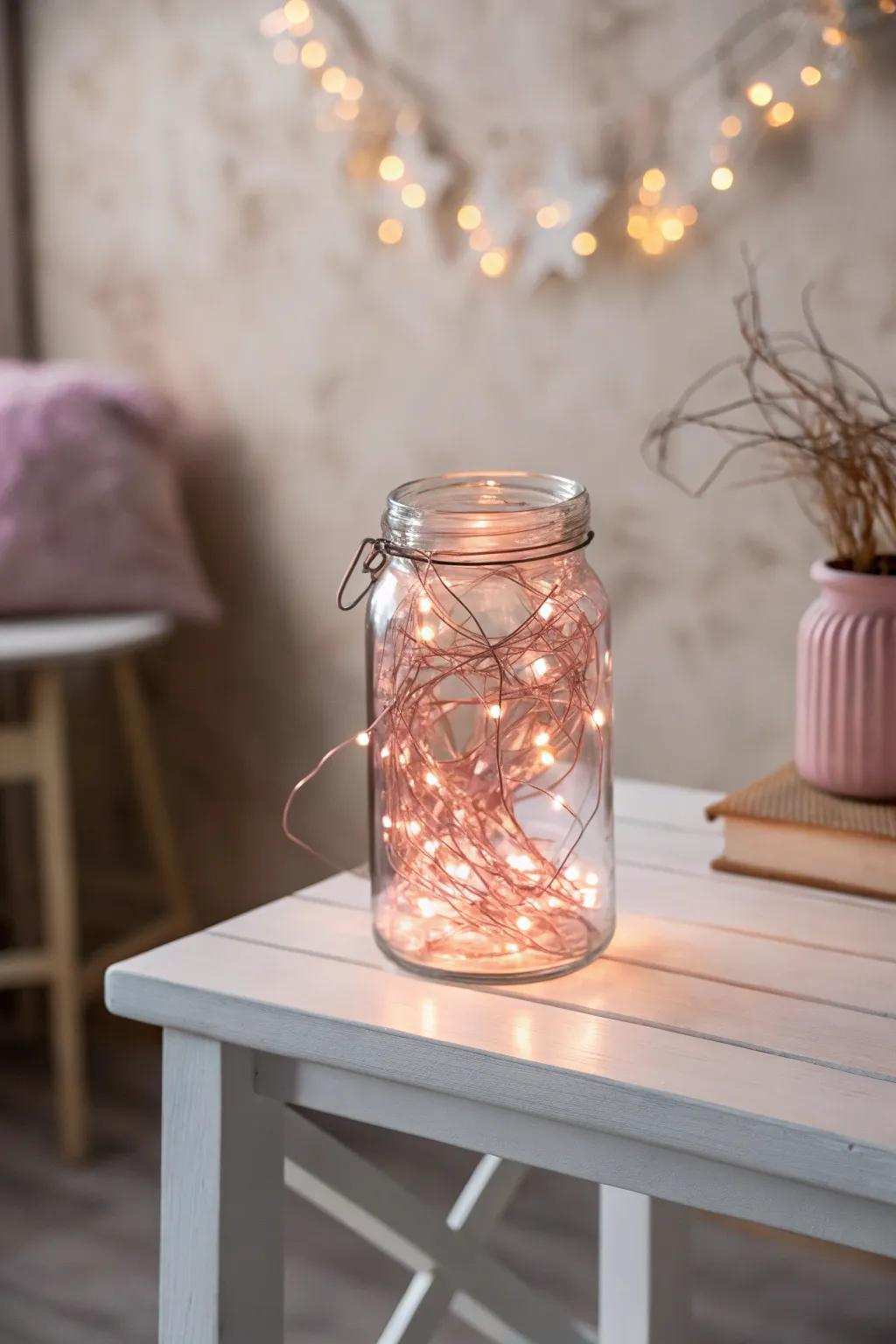 Illuminate your evenings with the enchanting glow of rose pixie illumination containers.