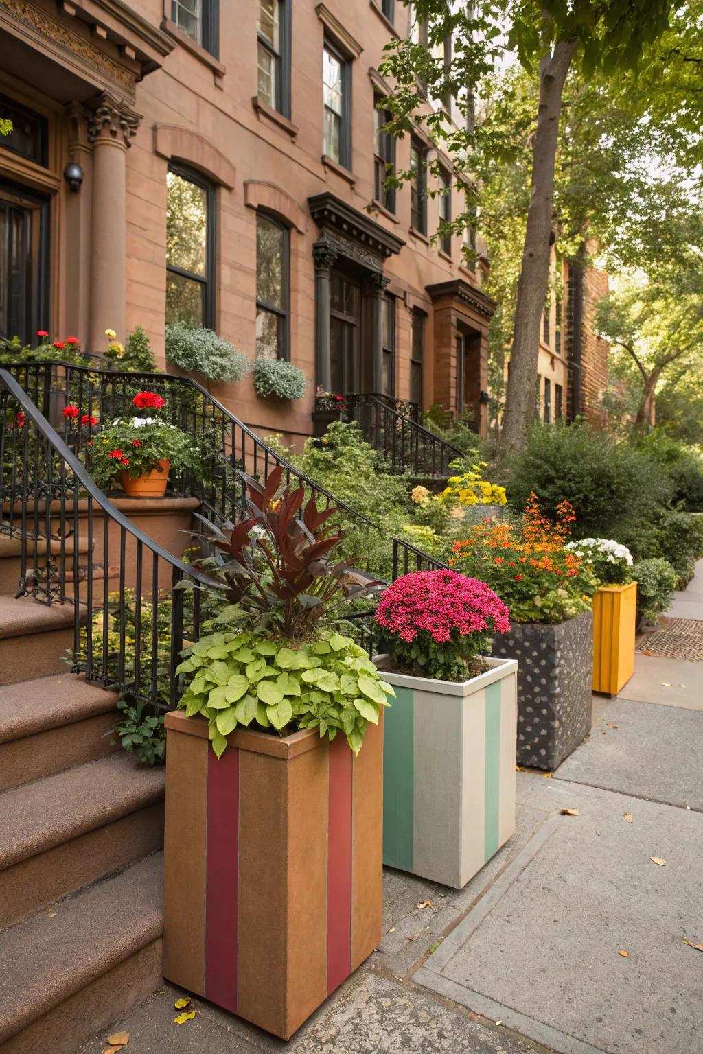 Imaginative pots fill the backyard with personal style and flair.