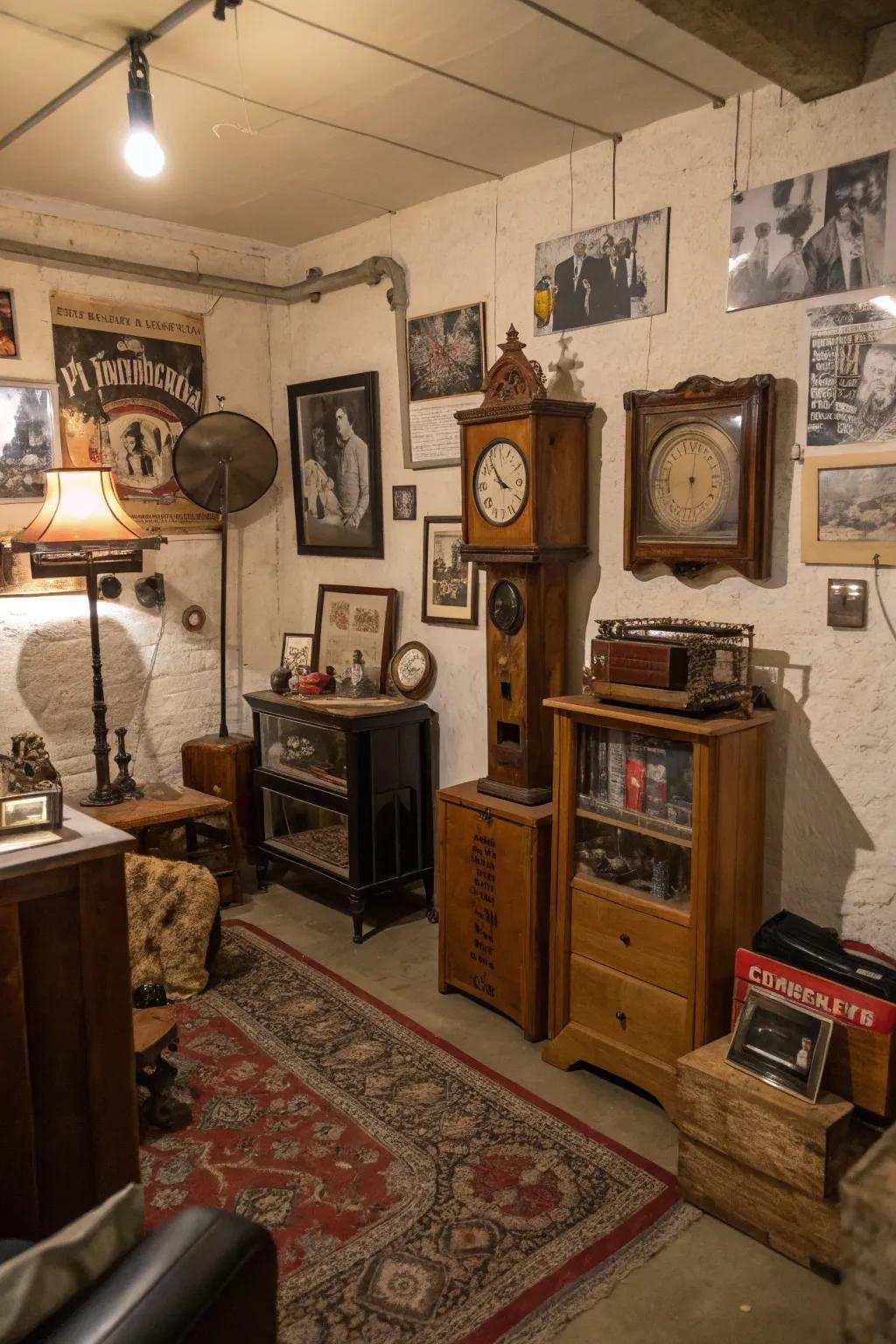 Imbue your space with timeless charm through curated vintage displays.