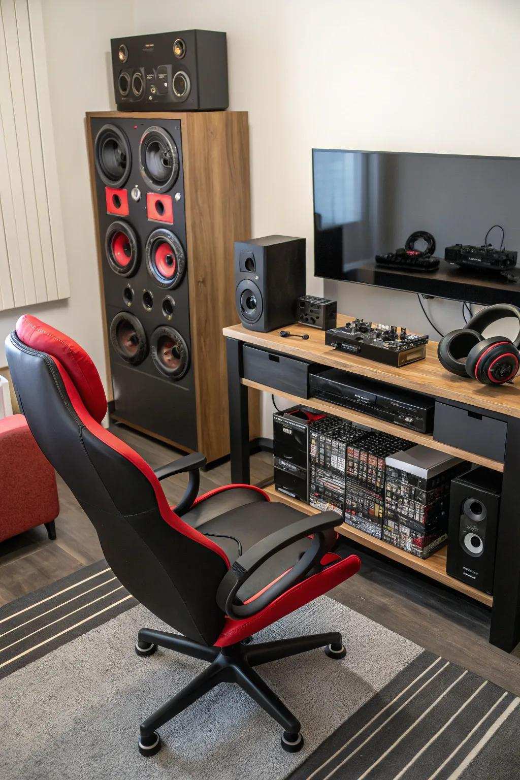 Immerse fully in audio using premium equipment.