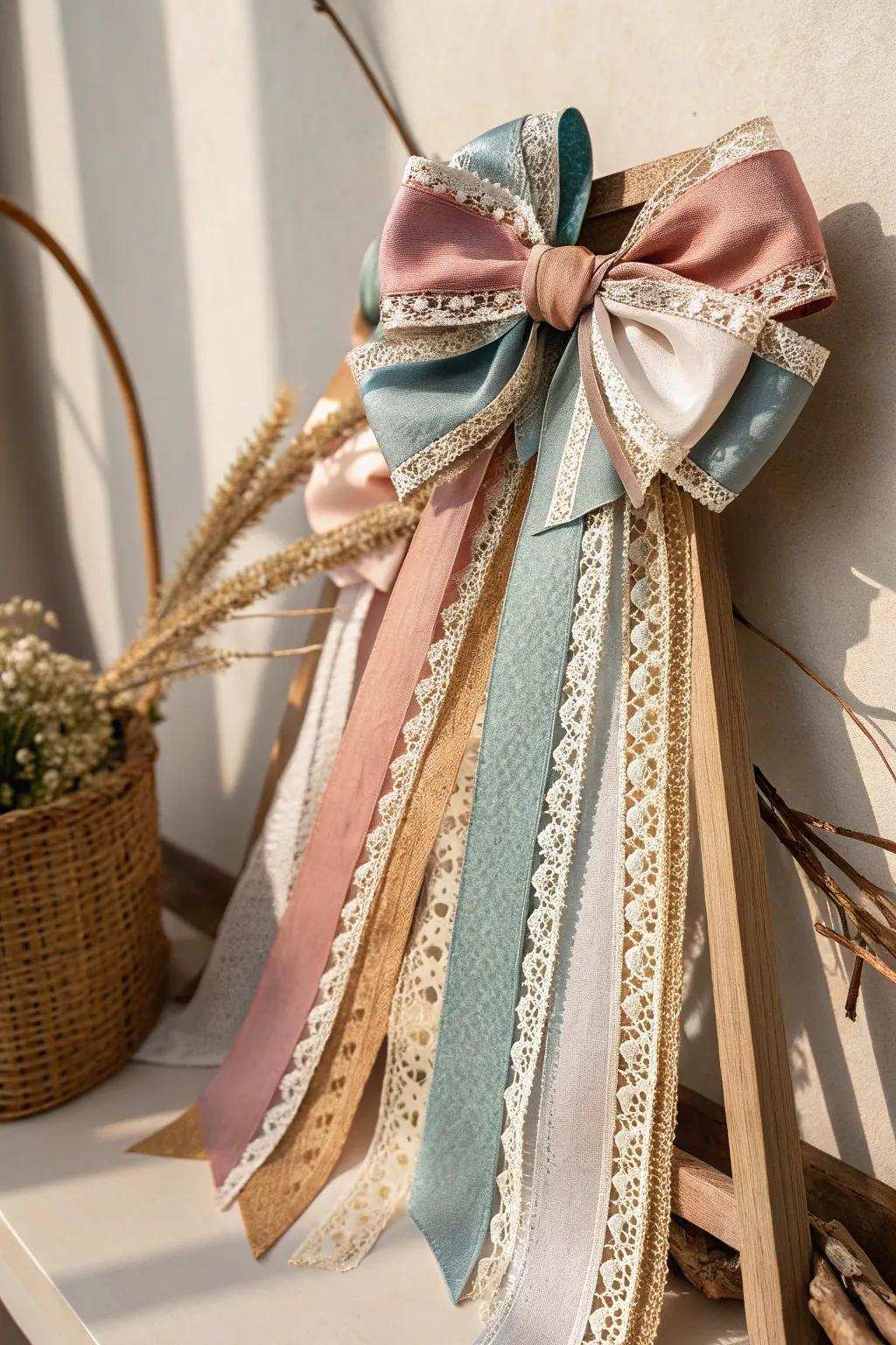Incorporate a burst of hue with a stunning multi-strip bow, where grace encounters simplicity.