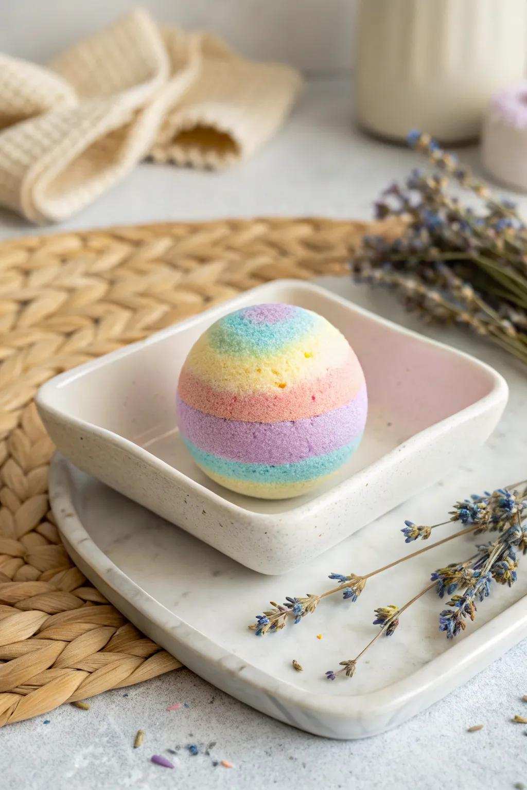 Incorporate a hint of magic to bath time through these enchanting rainbow fairy bath orbs!