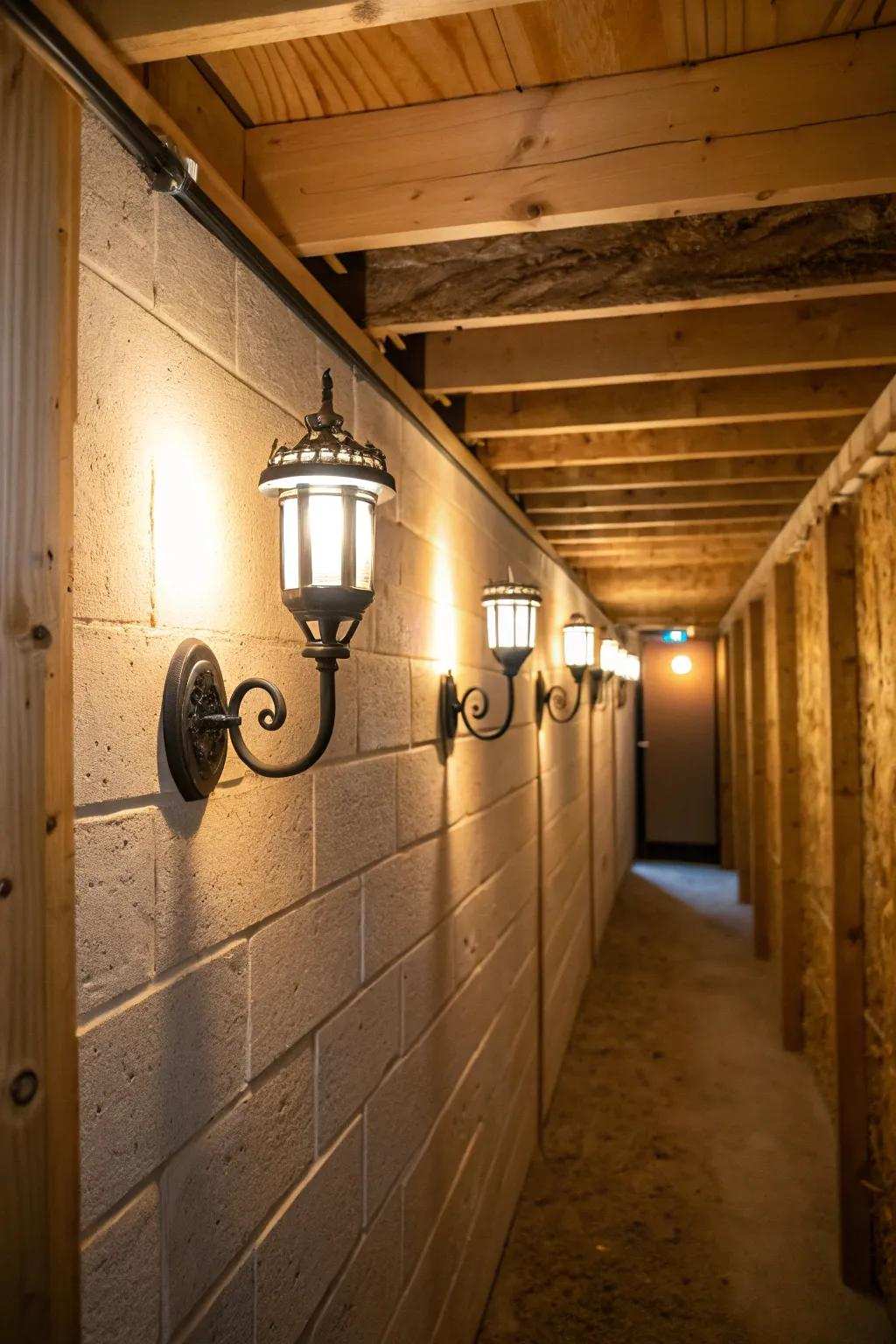 Incorporate wall-affixed fixtures for style and function.