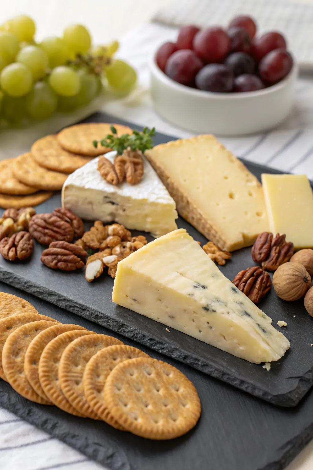 Indulge in a cheese connoisseur's dream with this delightful cold plate.