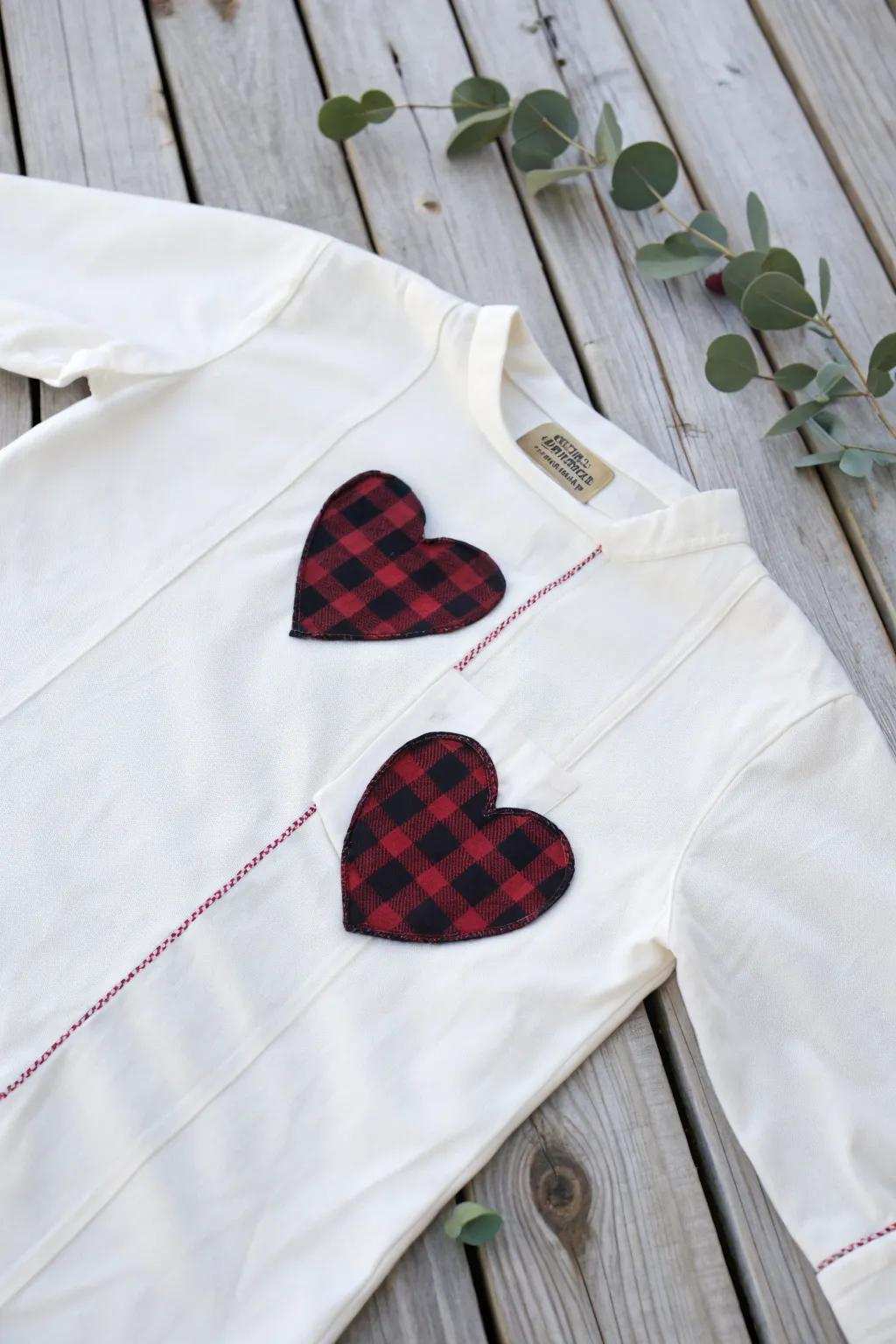 Infuse an element of rustic allure into your wardrobe through checked affection embellishments for a comfortable Valentine’s aesthetic.