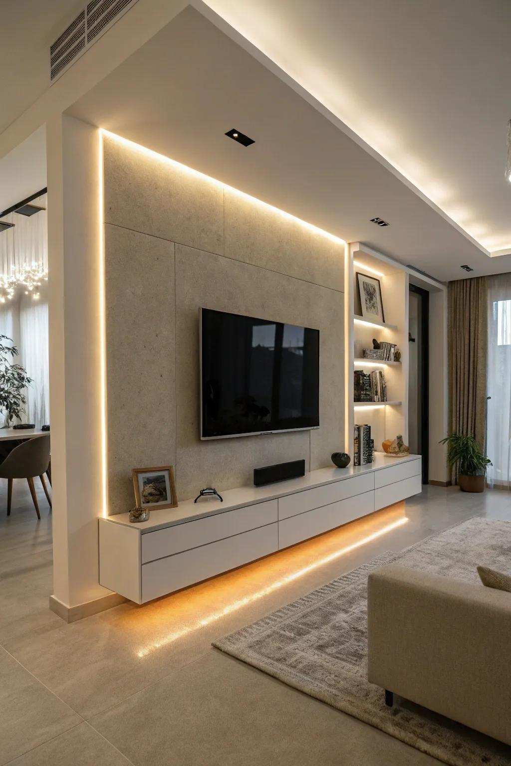 Integrated illumination enriches the atmosphere of your area.