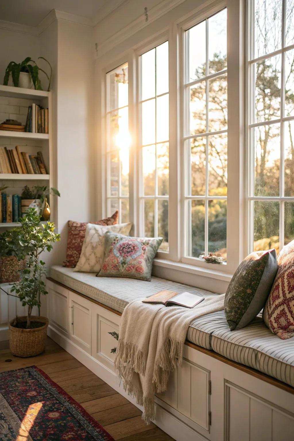 Integrated window nook offering an ideal escape for relaxation