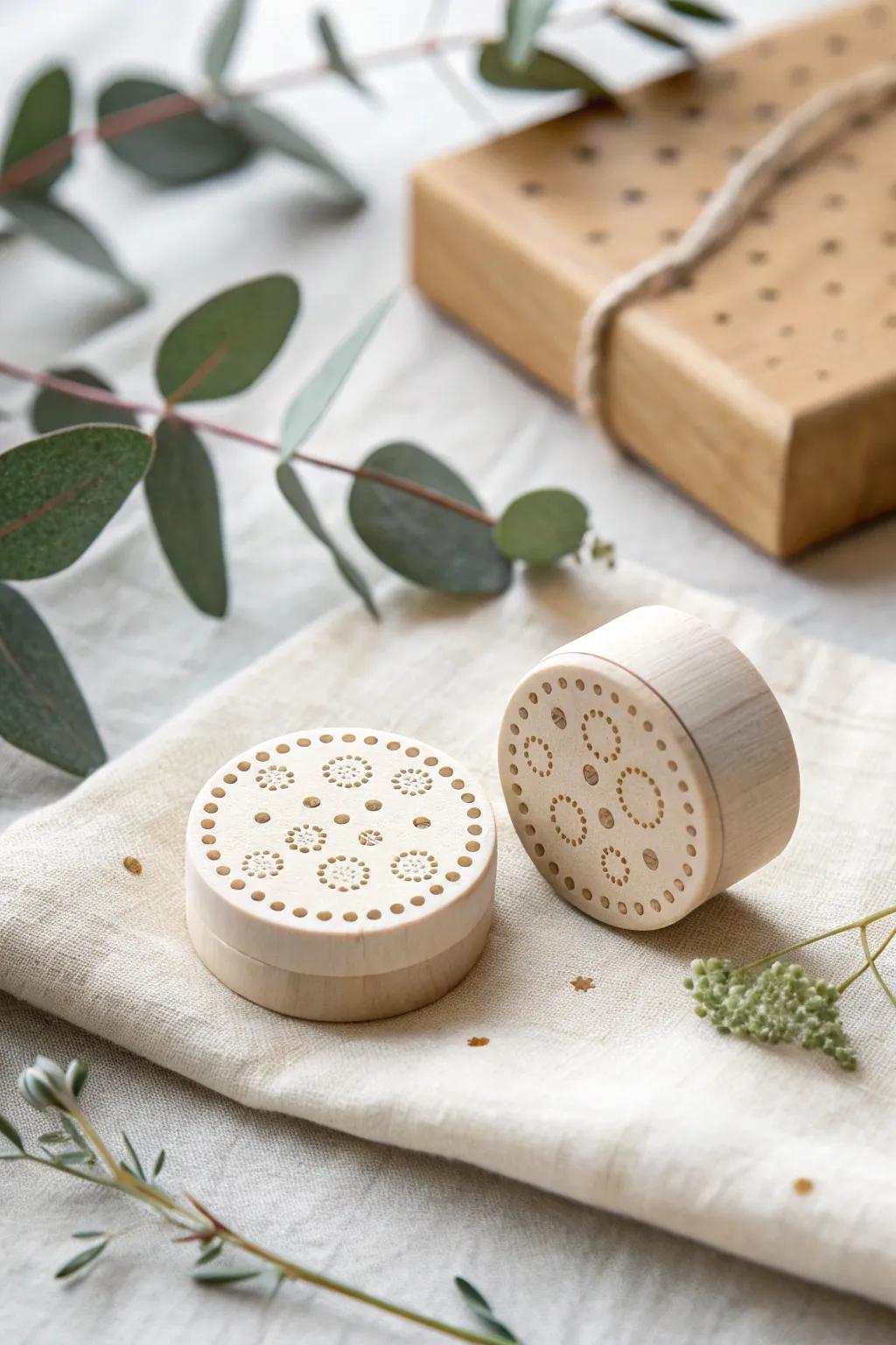 Introduce a playful accent to your projects via this charming circular dot imprint.