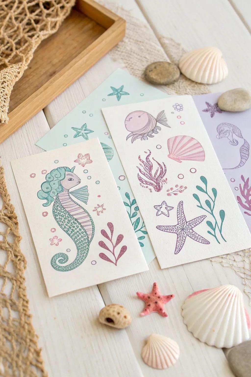 Introduce a splash of magic to your celebration using these enchanting mermaid-themed ephemeral tattoos!