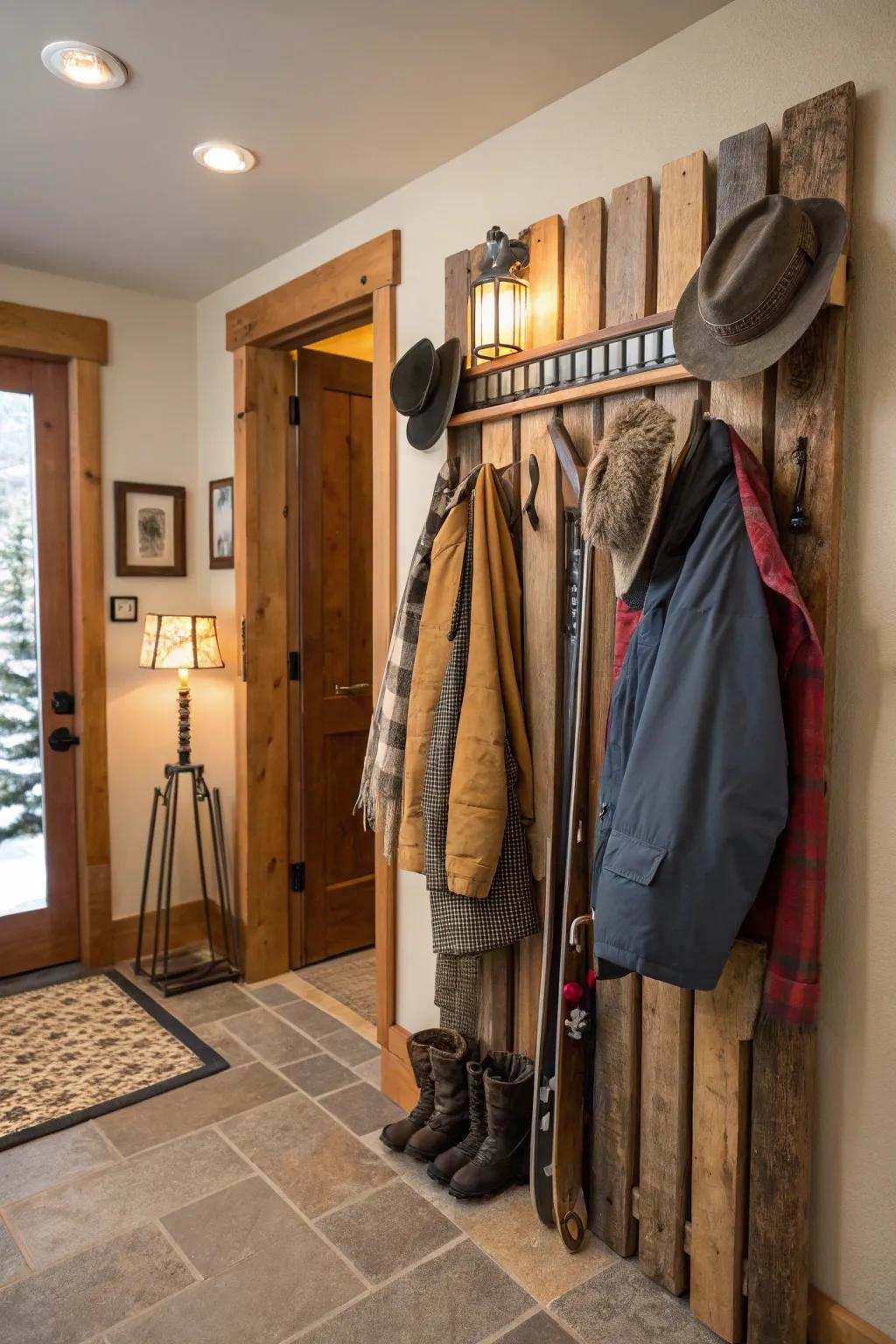 Keep your entryway neat with a ski-themed hanger.