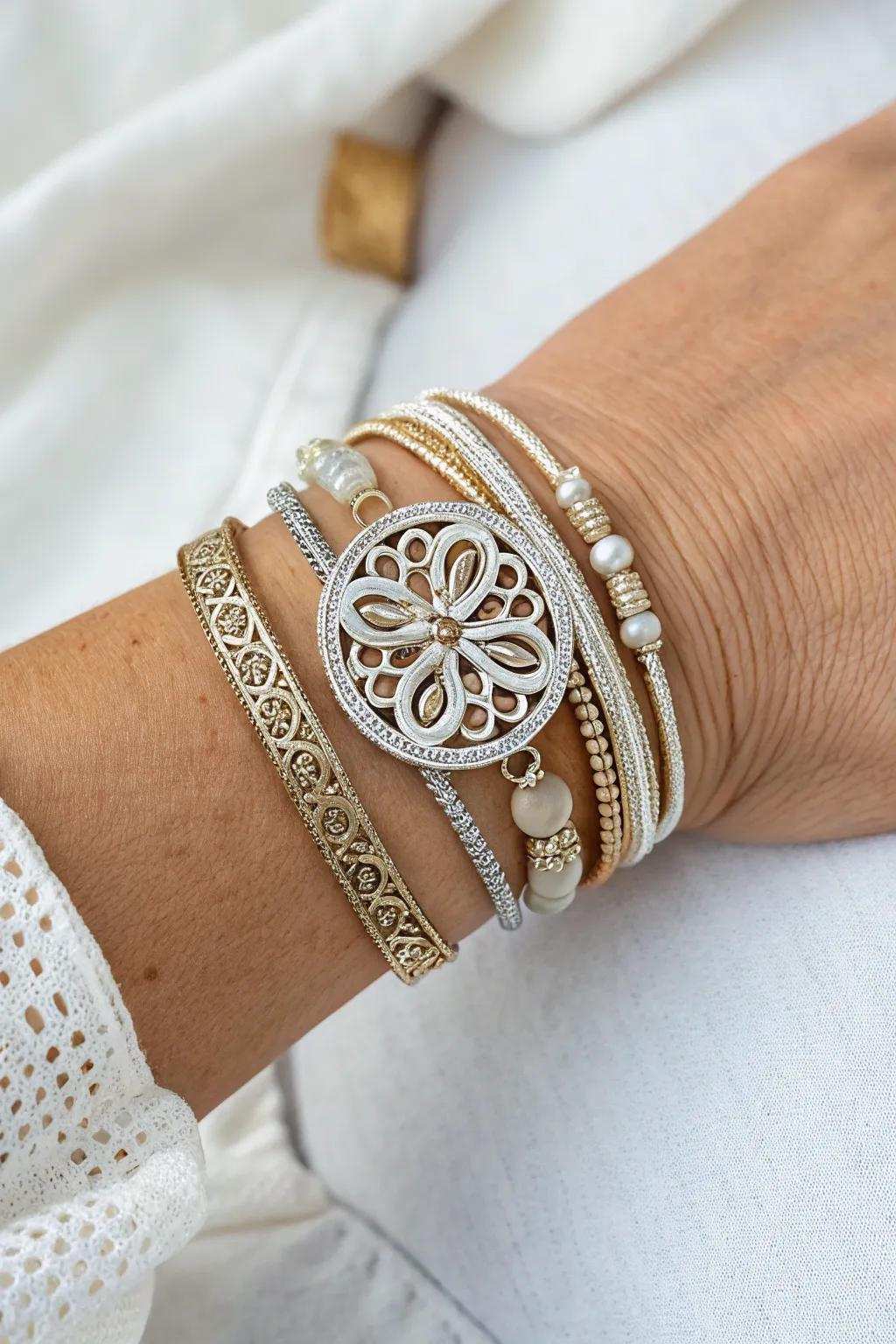 Layer classic charm with modern elegance to achieve a timeless wrist story.
