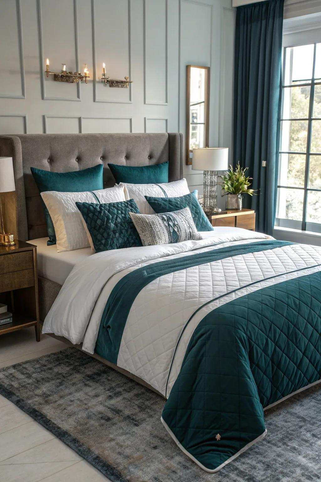 Layered bedding delivers both comfort and elegance.