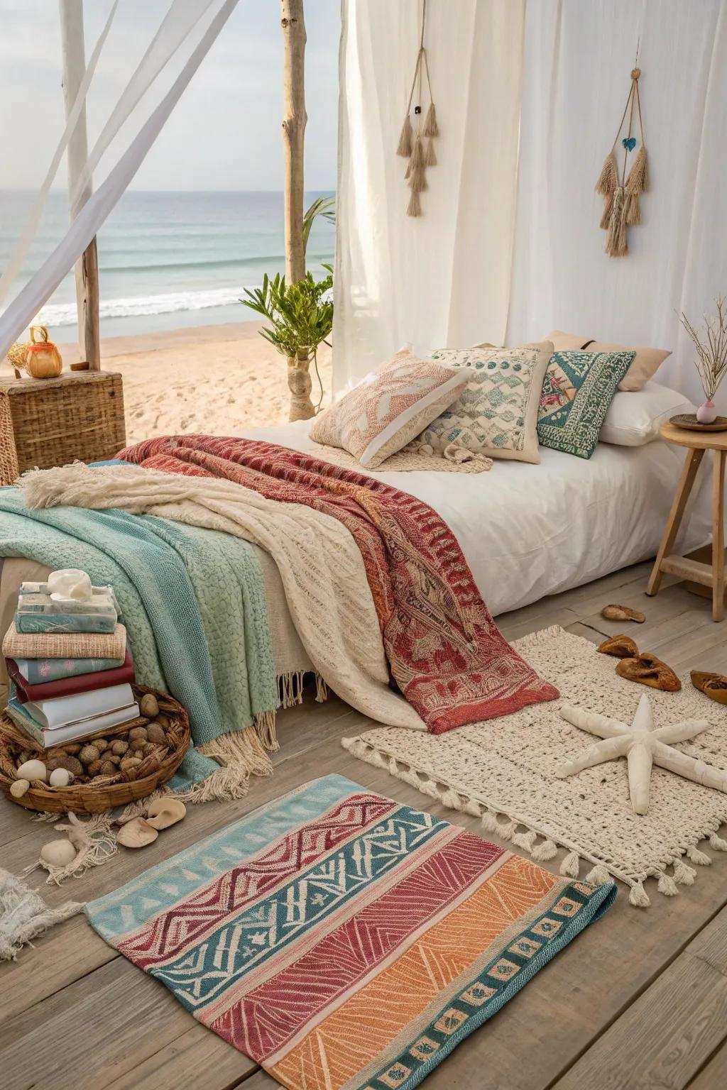 Layered fabrics bring coziness and depth to your bedroom.