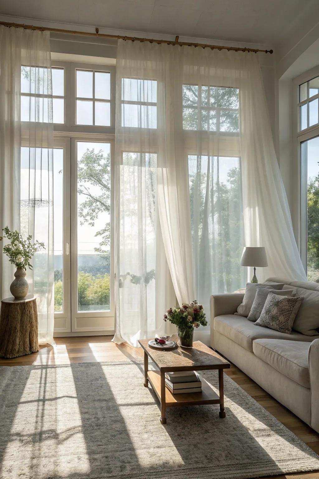 Layered translucents provide a soft and romantic light transition.