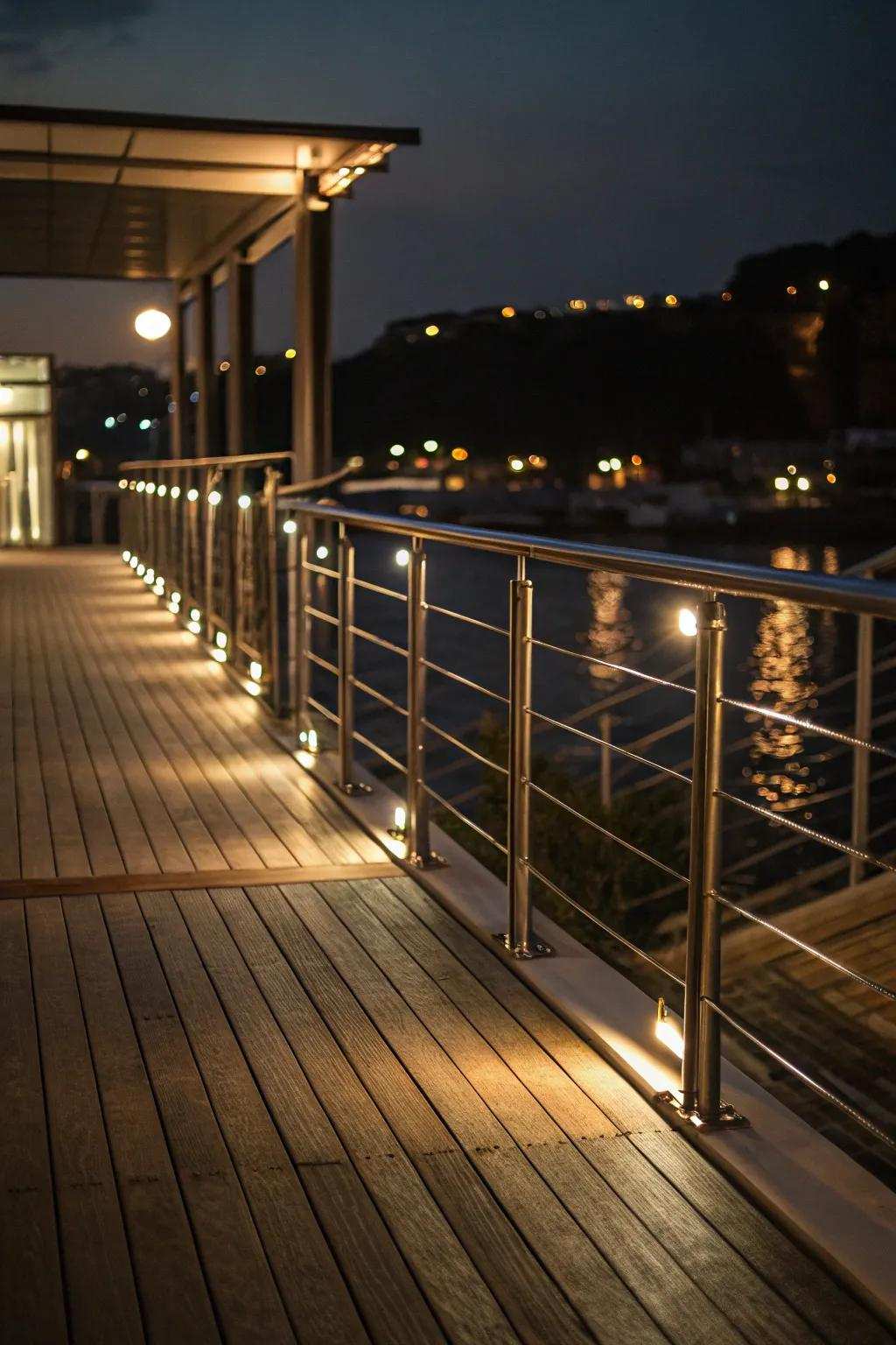 LED-lit sidings add a warm glow to evening gatherings.