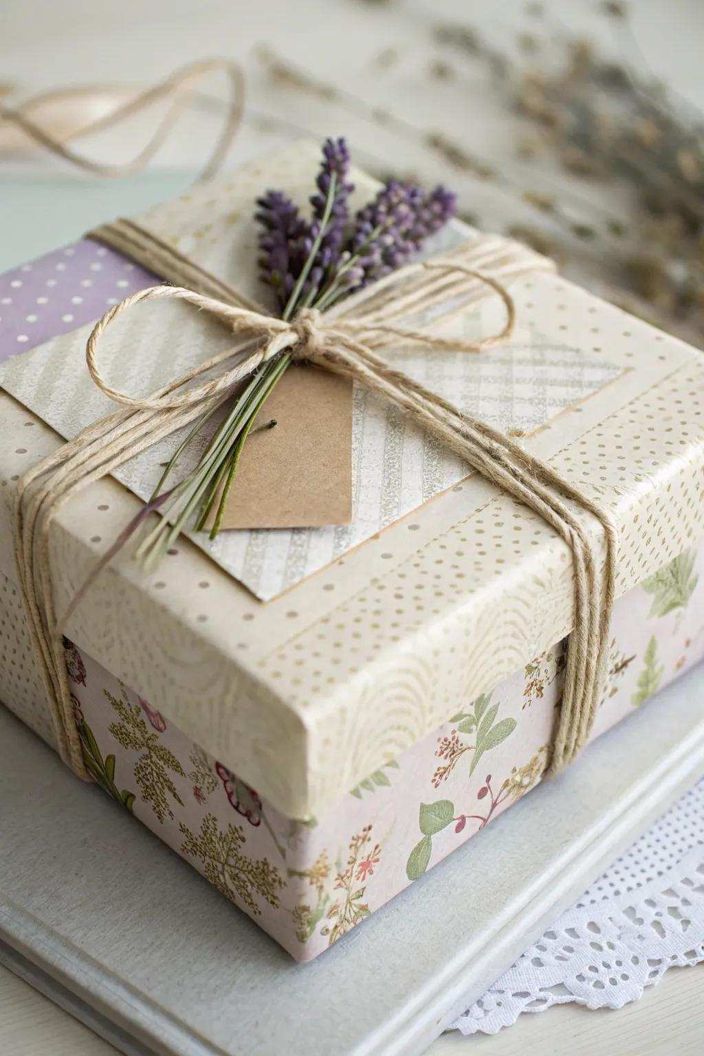 Lift your gift giving with classic inspired layered paper wraps. Where ease meets beauty.