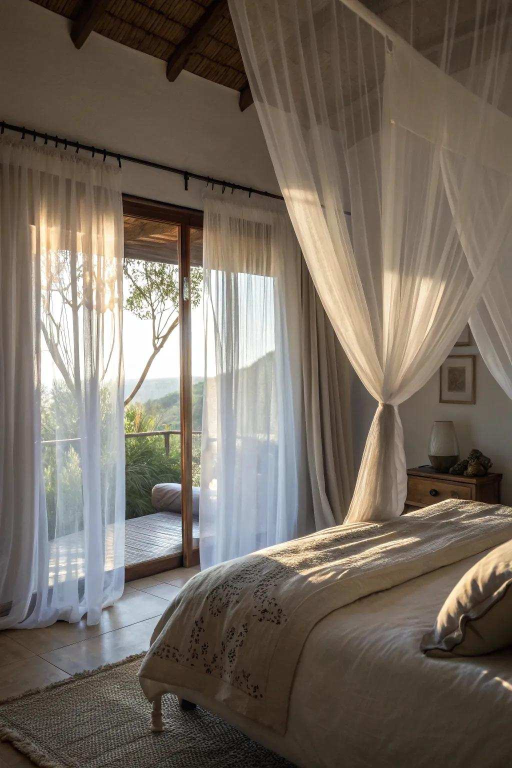 Light curtains enhance light and privacy.