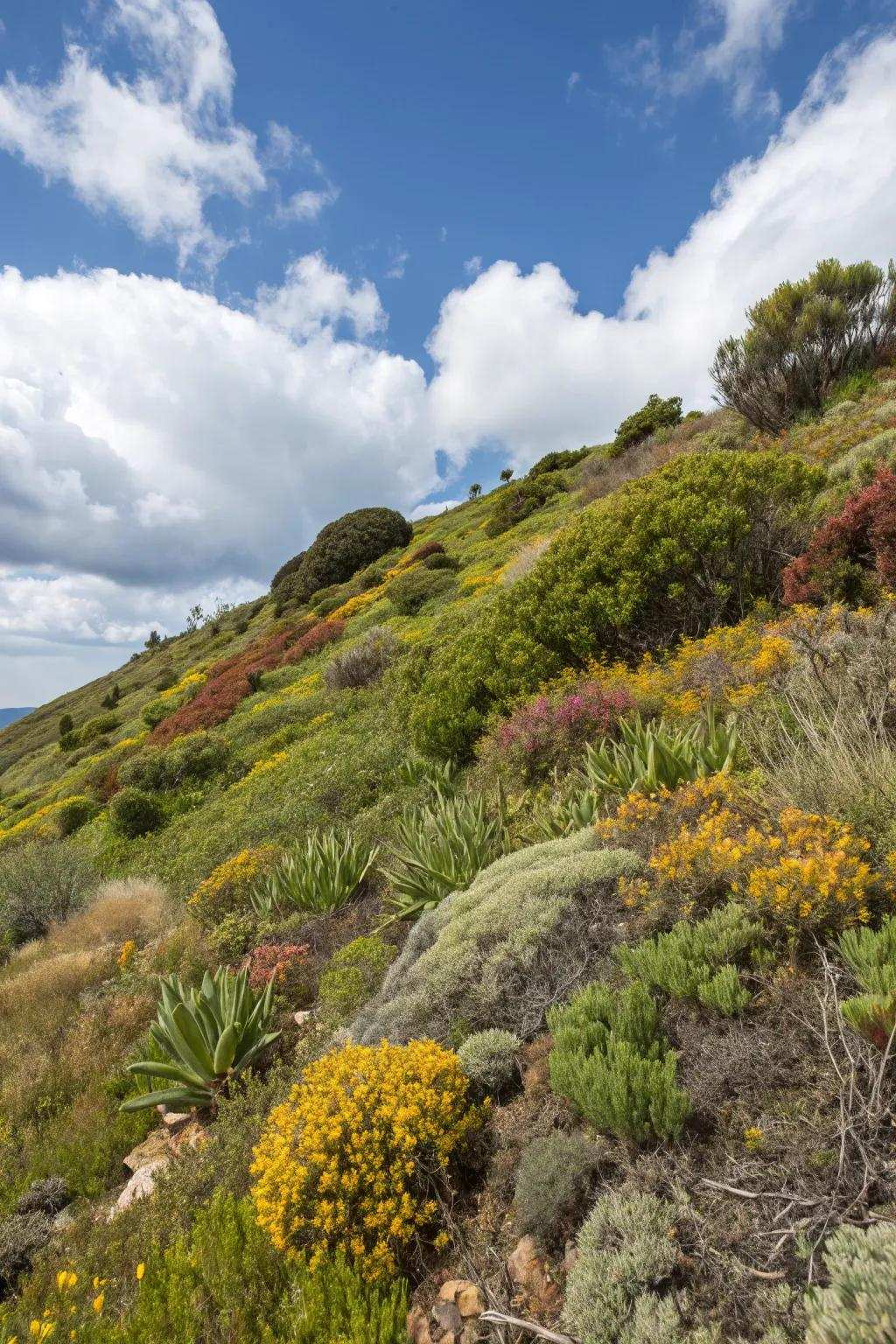 Local species deliver a low-maintenance solution for slopes.