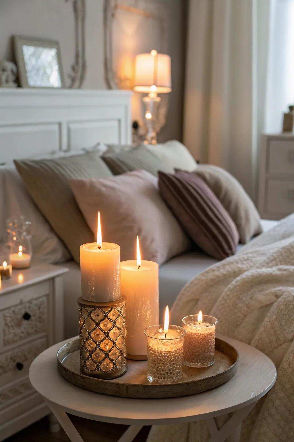 Luminaries add warmth and romance.