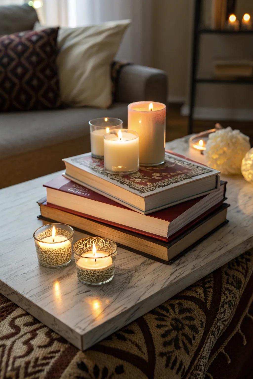 Luminary elements contribute to the formation of a comfortable and inviting atmosphere.