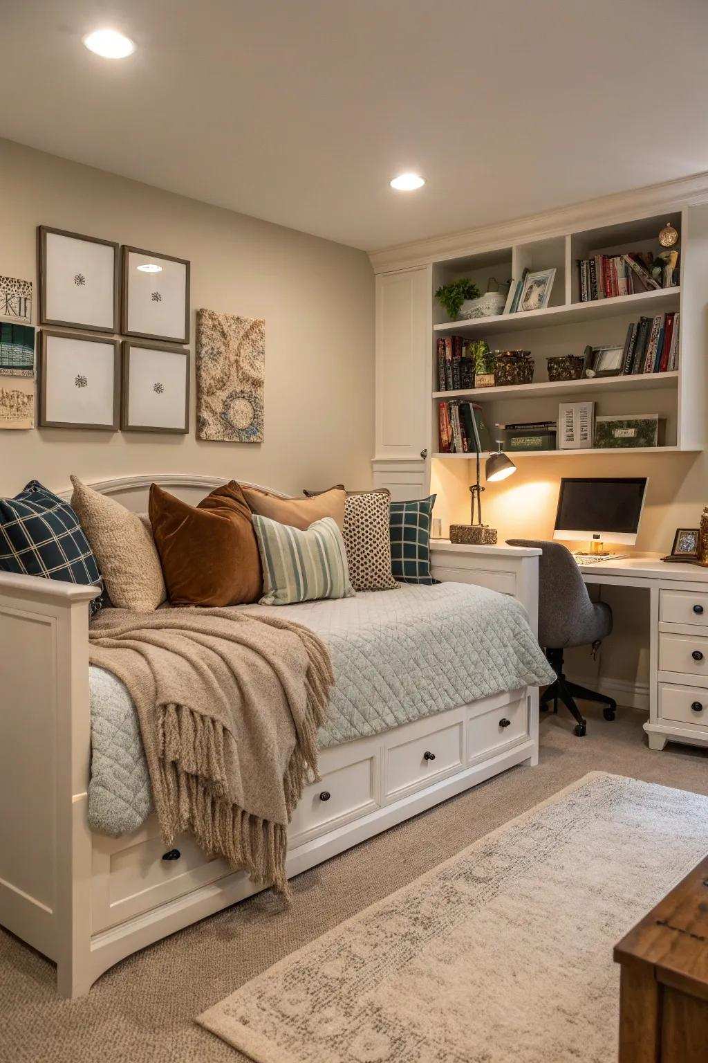 Luxurious textiles transform your daybed into a cozy retreat.
