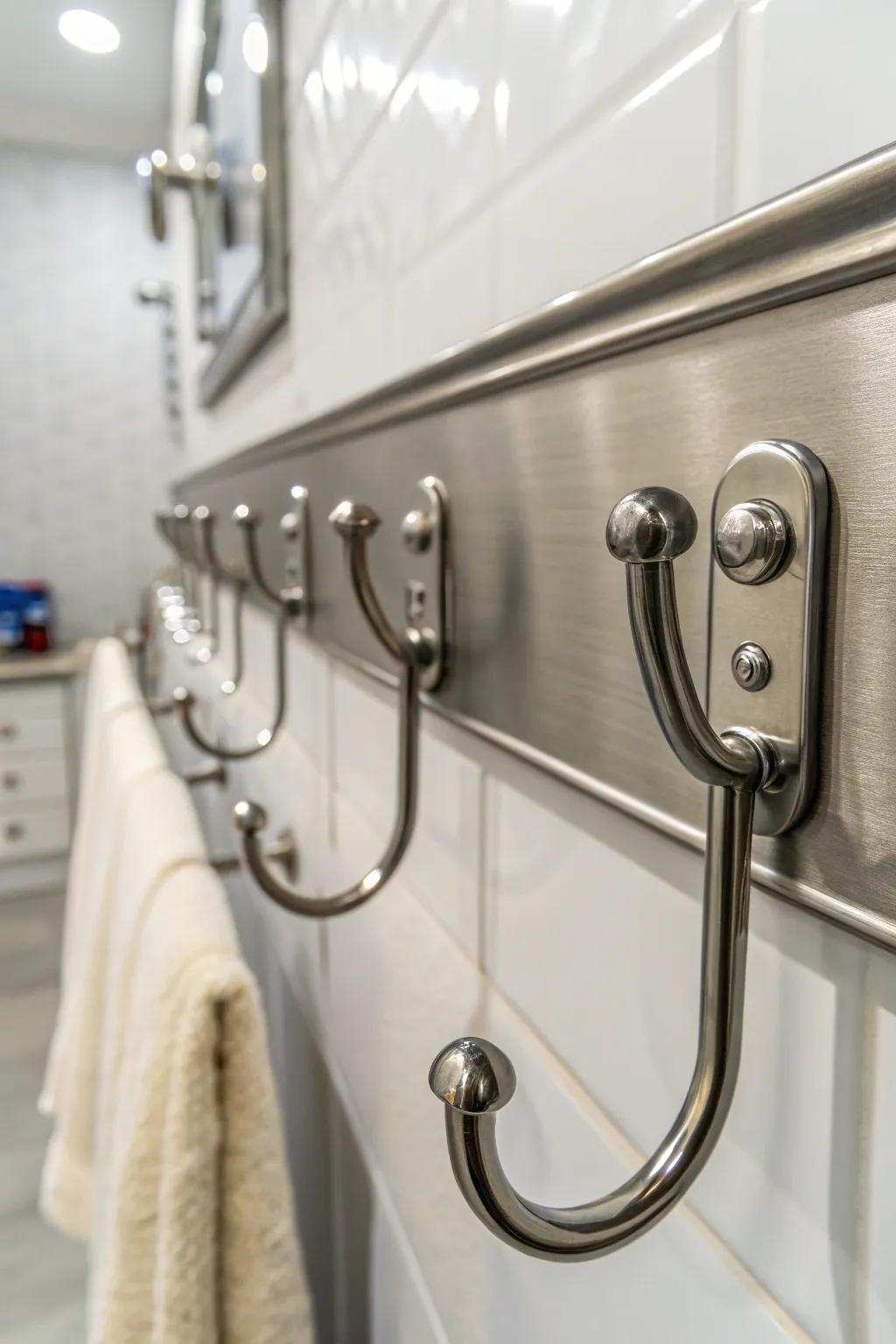 Magnetic hangers introduce a contemporary and versatile touch.
