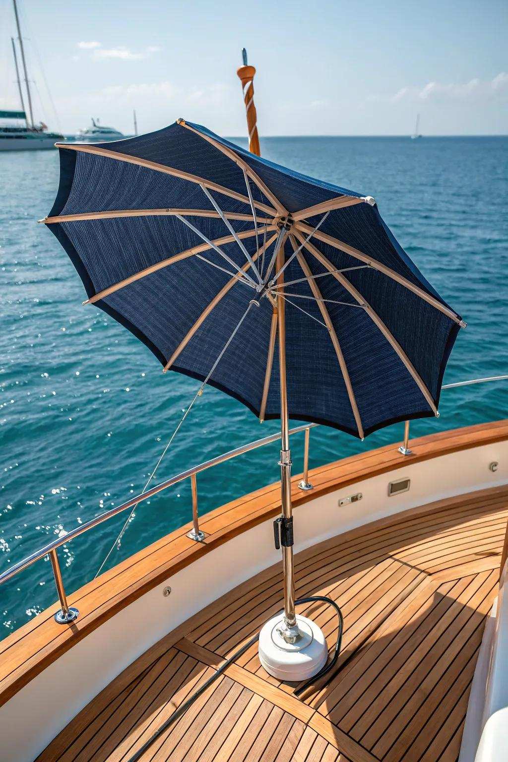 Maintain coolness and steadiness with an air vented shade unit – the perfect partner for a breezy day on the water.