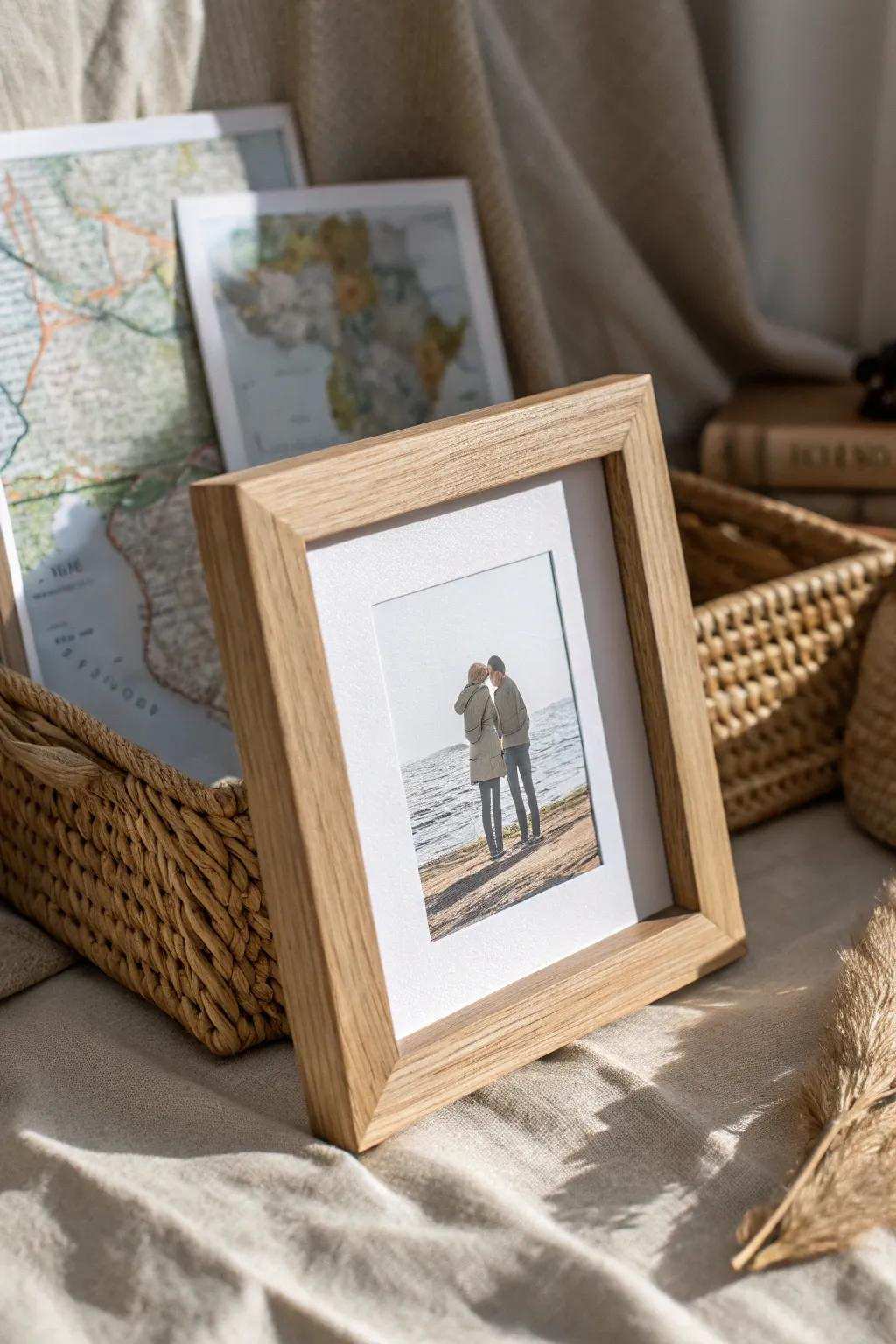 Make a heartfelt Father's Day present with a personalized picture holder that combines Scandinavian simplicity with boho charm.