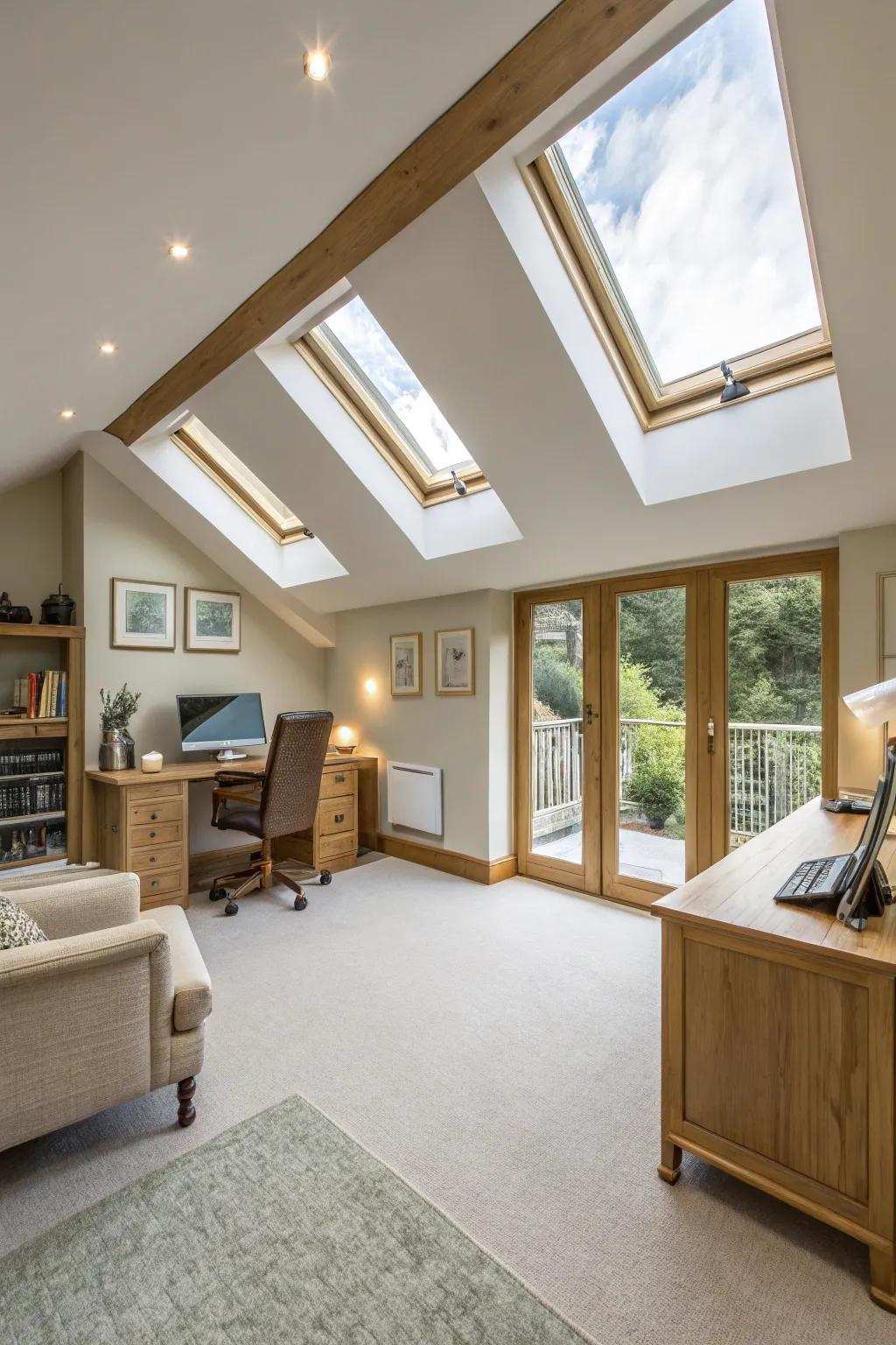 Making the most of sunshine by using thoughtfully placed roof windows