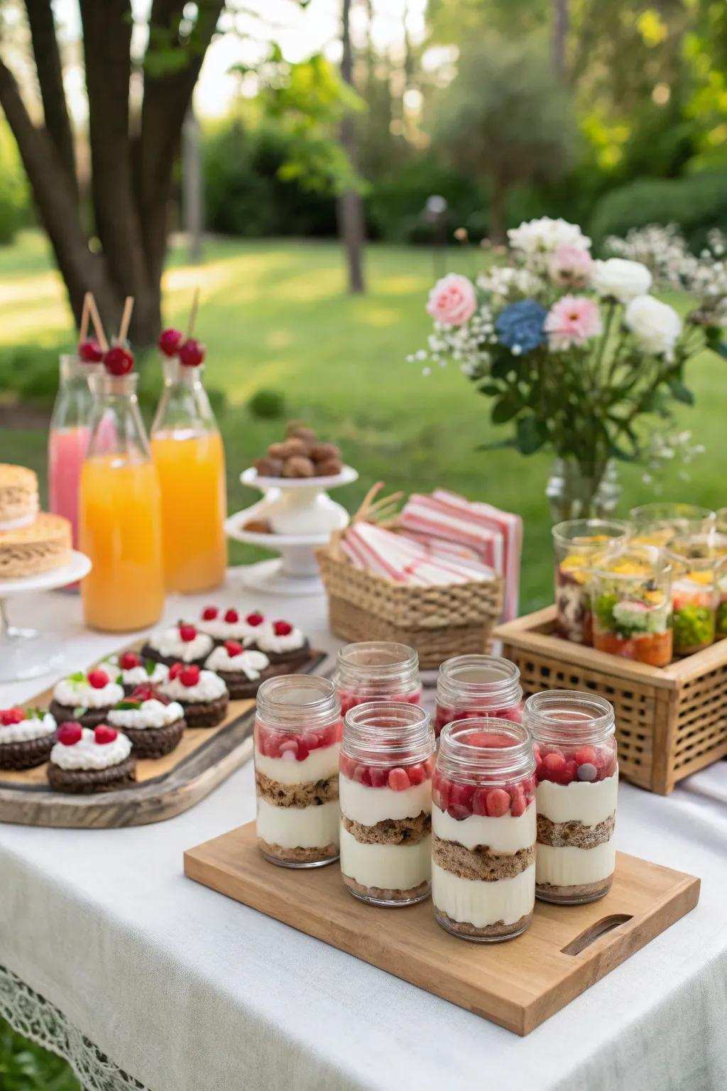 Mason jar delights with layered treats.