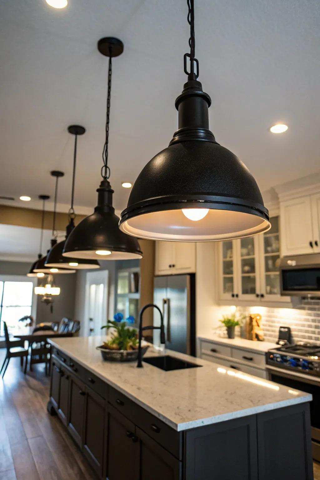 Massive dark elements create a dramatic focal point.